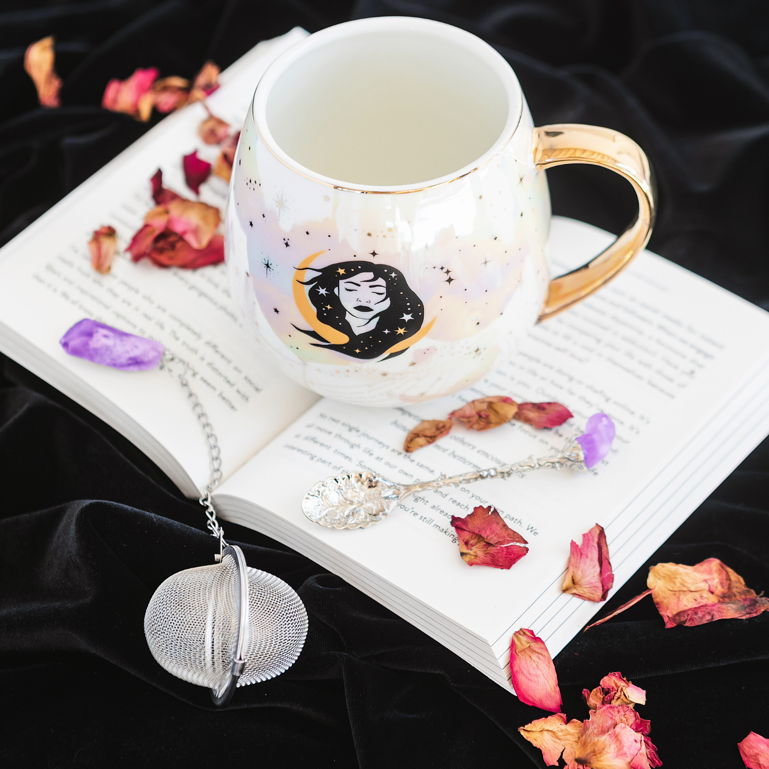 STAY WILD MOON CHILD - Celestial Mug Set + Amethyst Tea Accessories