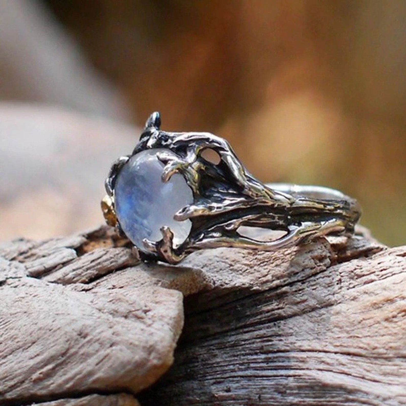 Crystal Ball Moonstone Ring