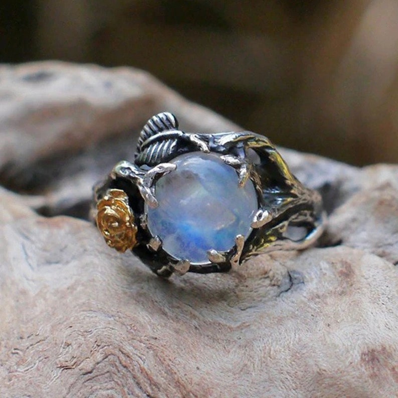 Crystal Ball Moonstone Ring